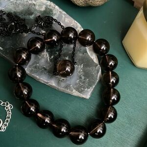HOLD for @Melking75♥️Gorgeous Chunky 12mm Smoky Quartz Set-Necklace and Bracelet